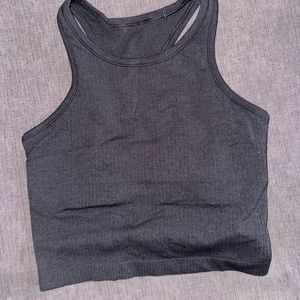 Ribbed Nulu Cropped Racerback Yoga Tank Top